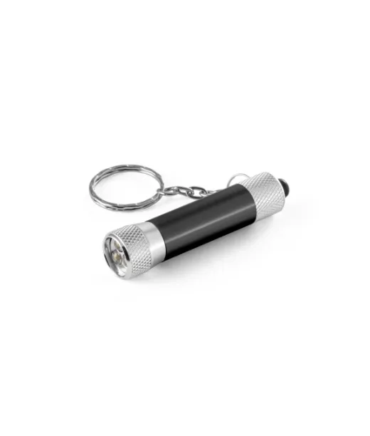 Lergan. Alumiininen Avaimenperä, Jossa On 3 Led-taskulamppua Musta
