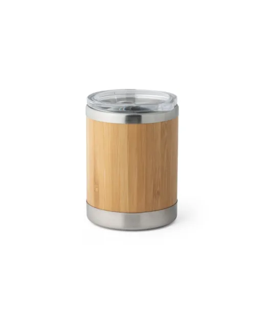 Lycka. Bamboo And Stainless Steel Cup 350 Ml Natural