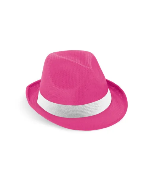 Manolo Poli. Hattu Pp:stä, Jossa Valkoinen Polyesterinauha Pinkki