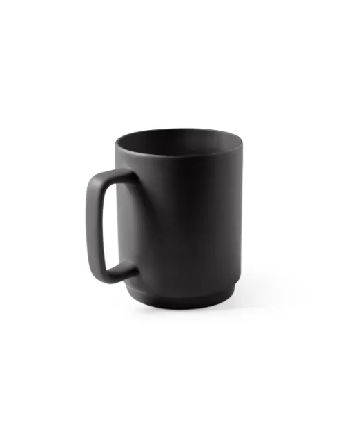 Mighty. Keraaminen Muki, Jossa Lieriömäinen Runko, 330 Ml Musta