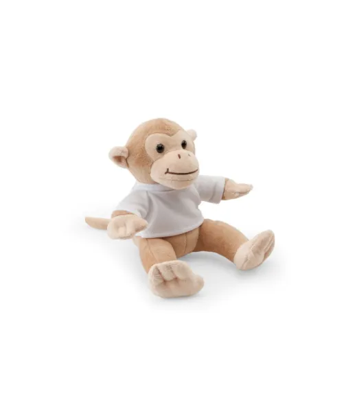 Monky. Polyesterinen Pehmolelu, Apinan Muotoinen, T-paidalla Vaaleanruskea