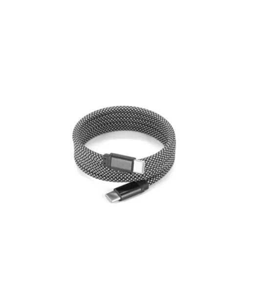 Nadella. Usb-c - Usb-c -kaapeli Punotulla Polyesterijohdolla (60 W) Ja Magneettijärjestelmällä Helppoa Tuuletusta Varten Musta