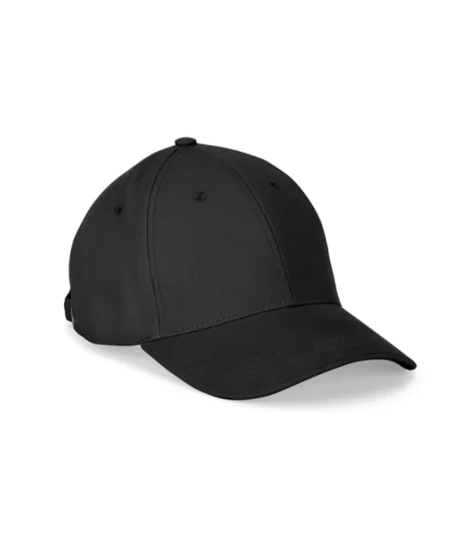 Nathan. 100 % Puuvillaa Oleva Lippis (260 G/m²), Jossa On 6 Paneelia Musta