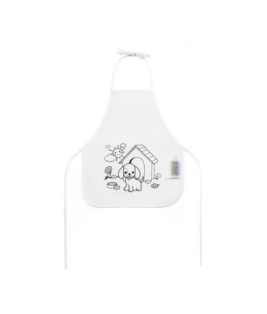 Nilo. Lasten Esiliina Värjäykseen Kuitukankaalla (80 G/m²) Valkoinen