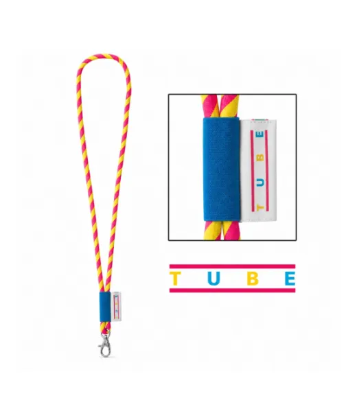 Painettu Näyte Lanyard Tube Long (Ø 7 Mm) Heksakromi Keltainen/heksakromi Pinkki