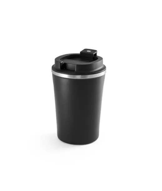 Phelps Ceramic. Ruostumattomasta Teräksestä Valmistettu Matkamuki, Jossa Keraaminen Sisäpinta, 470 Ml Musta