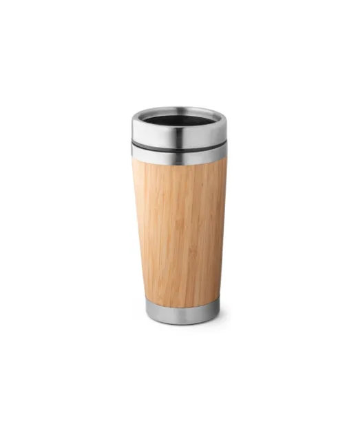 Pietro. Bamboo And Stainless Steel Travel Cup 500 Ml Natural