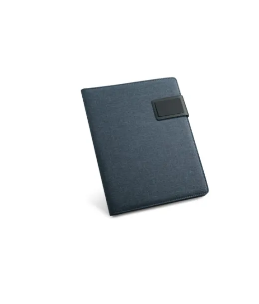 Pynchon. A5-kokoinen Kansio Pellavajäljitelmää Ja Pu-muovia, Viivoitettuja Sivuja Sininen