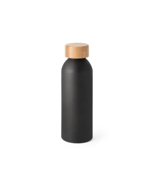 Queta. Alumiinipullo Bambukorkilla 550 Ml Musta
