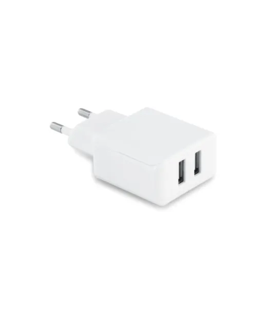 Redi. Abs Usb-sovitin, Jossa On 2 Lähtöä Valkoinen
