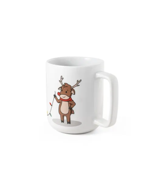 Reindeer. Muki Joulupainatuksella 330 Ml Valkoinen