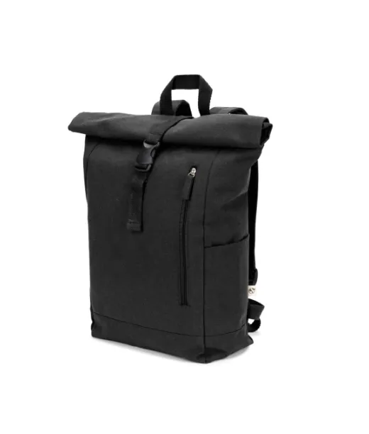 Saint. Rullattava Reppu Kierrätetystä Puuvillasta Ja Kierrätetystä Polyesteristä (380 G/m²) Musta