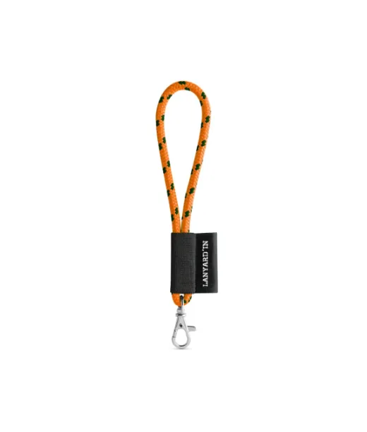 Set Lanyard Nautic Short (Ø 5 Mm) 9 Mm:n Sulkurenkaalla Heksakromi Vihreä/oranssi