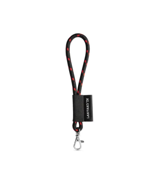 Set Lanyard Nautic Short (Ø 5 Mm) 9 Mm:n Sulkurenkaalla Musta/punainen