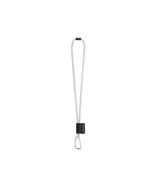 Set Lanyard Tube Long (Ø 7 Mm), 55 Mm:n D-muotoinen Sulkurengas Ja Ø 7 Mm:n Turvalukko 301 - Valkoinen