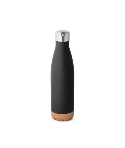 Solberg. Ruostumattomasta Teräksestä Valmistettu Termospullo Korkkipohjalla, 560 Ml Musta