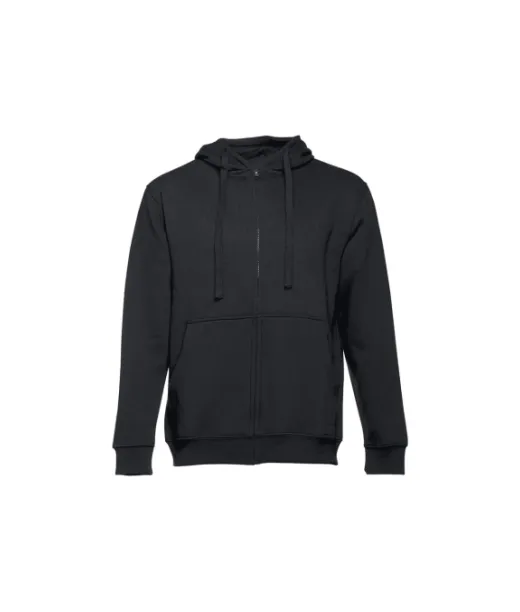 Thc Amsterdam. Miesten Puuvilla- Ja Polyesterihuppari, Jossa Täyspitkä Vetoketju Musta