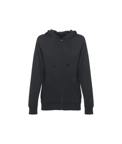 Thc Amsterdam Women. Naisten Huppari Puuvillasta Ja Polyesteristä, Jossa Täyspitkä Vetoketju Musta