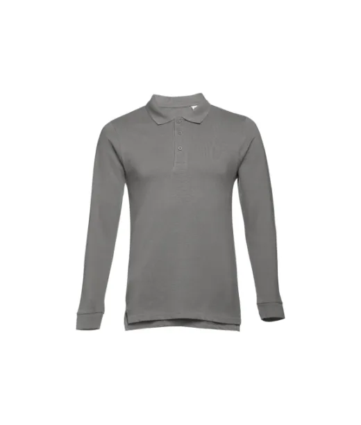 Thc Bern Ii. Miesten Pitkähihainen Poolopaita Karstatusta Puuvillasta Harmaa