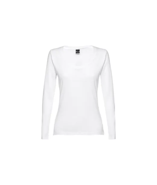 Thc Bucharest Women Wh. Pitkähihainen Vyöllä Varustettu Naisten T-paita Valkoinen