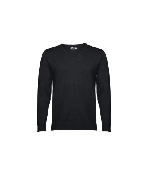 Thc Milan. Miesten V-aukkoinen Puuvilla- Ja Polyamidipusero Musta