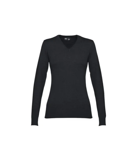 Thc Milan Women. V-aukkoinen Puuvilla- Ja Polyamidipusero Naisille Musta