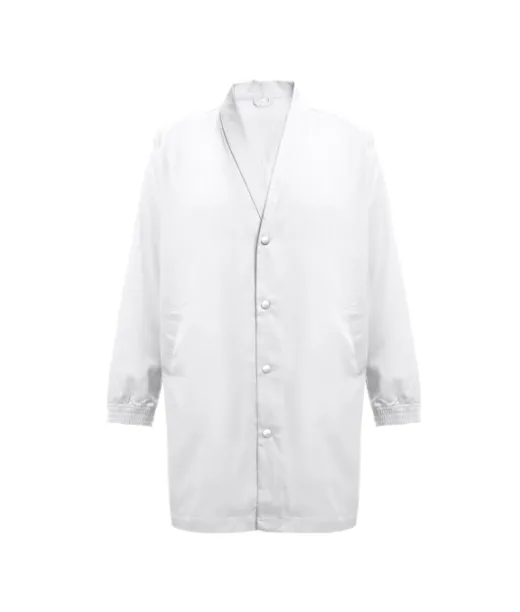 Thc Minsk Wh. Puuvillasta Ja Polyesteristä Valmistettu Työtakki. Valkoinen Valkoinen