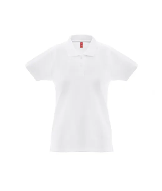 Thc Monaco Women Wh. Naisten Lyhythihainen Poolopaita Karstattua Puuvillaa Valkoinen