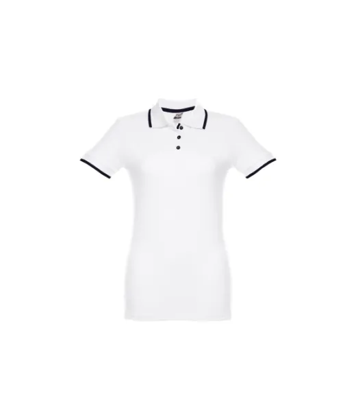 Thc Rome Women Wh. Naisten Kaksivärinen Puuvillainen Poolopaita Valkoinen