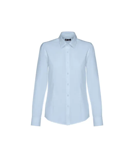 Thc Tokyo Women Ii. Naisten Pitkähihainen Oxford-paita Helmiäisvärisillä Napeilla Vaaleansininen