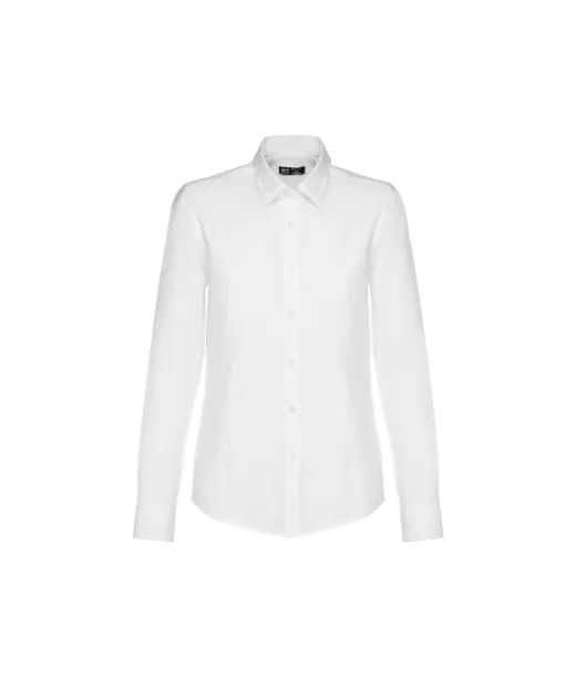 Thc Tokyo Women Wh. Naisten Pitkähihainen Oxford-paita Helmiäisvärisillä Napeilla. Valkoinen Valkoinen