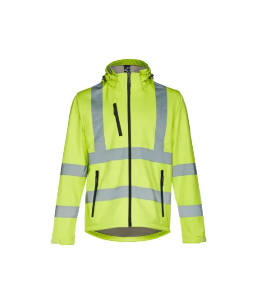 Thc Zagreb Work. Huomiovärinen Softshell-takki (unisex, Luokka 111) Heksakromi Keltainen