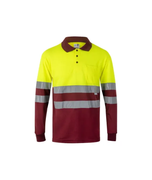 Vl Vulcan. Kaksivärinen, Pitkähihainen Poolopaita Linnunsilmäkuviolla (160 G/m²), Polyesteriä (100 %)