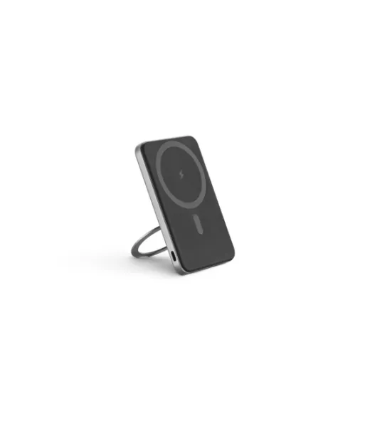 Warshel 5. 5'000 Mah Magnetic Power Bank With 15w Superfast Wireless Charger In Recycled Abs (100% Rabs) With Stand Tummanharmaa