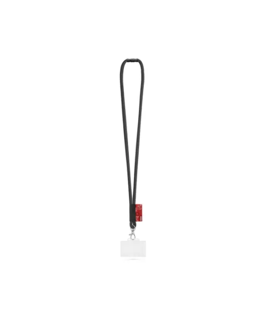 Watford. Set Lanyard Tube Long (Ø 7 Mm), 9 Mm:n Sulkurengas, Ø 7 Mm:n Turvalukko Ja 91 X 68 Mm:n Jäykkä Nimilapun/kortin Pidike Musta