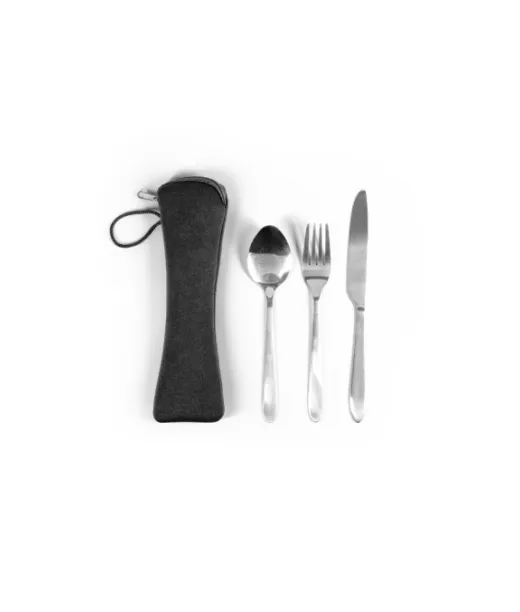 Wiley. 3-osainen Ruostumattomasta Teräksestä Valmistettu Ruokailuvälinesetti Satiinihopea