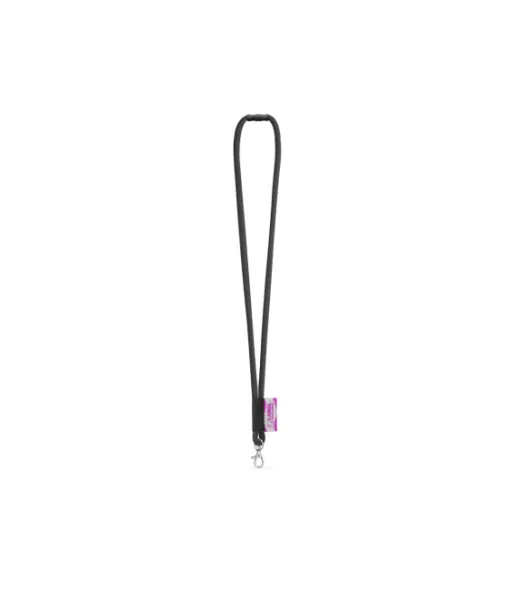 Wisbech. Set Lanyard Tube Long (Ø 7 Mm), 9 Mm:n Sulkurengas Ja Ø 7 Mm:n Turvalukko Musta