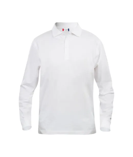 Clique Basic Polo L/s Junior Valkoinen
