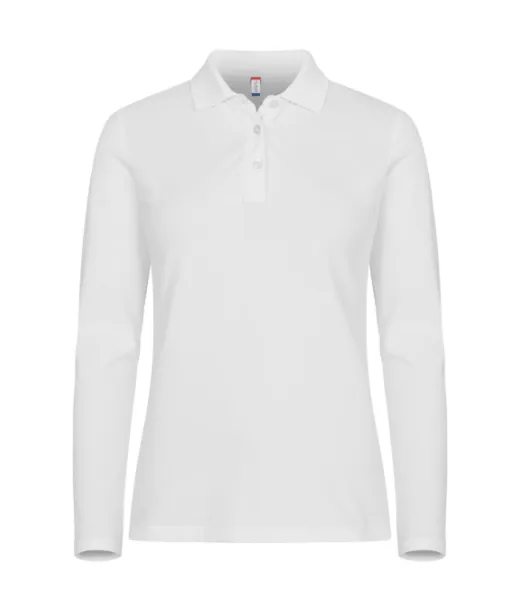 Clique Stretch Premium Polo L/s Women Valkoinen