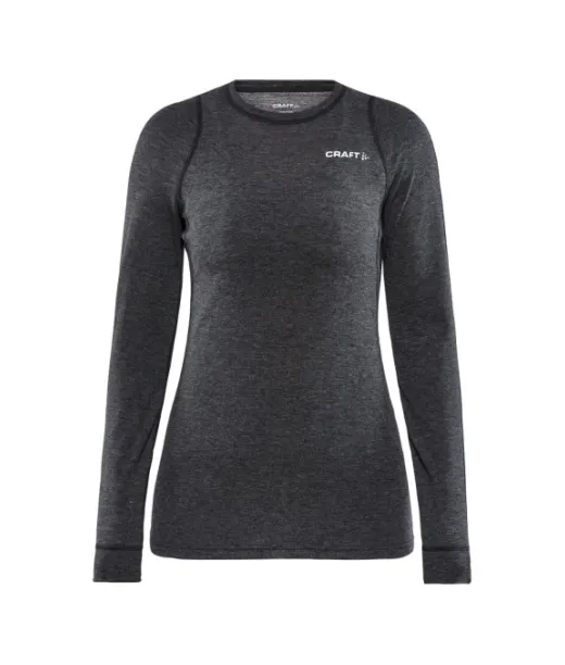 Craft Core Wool Merino Ls Tee W Meleraattu Musta