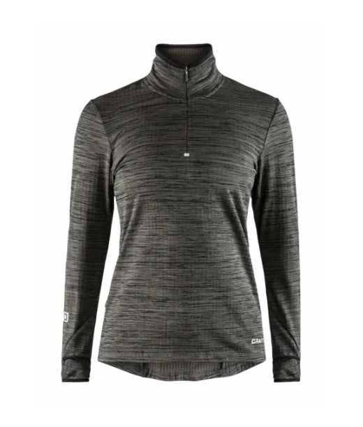 Craft Grid Halfzip W Meleraattu Musta