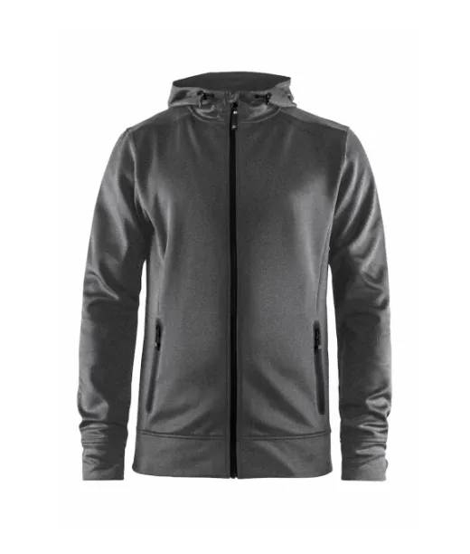 Craft Noble Full Zip Hood M Meleerattu Tummanharmaa