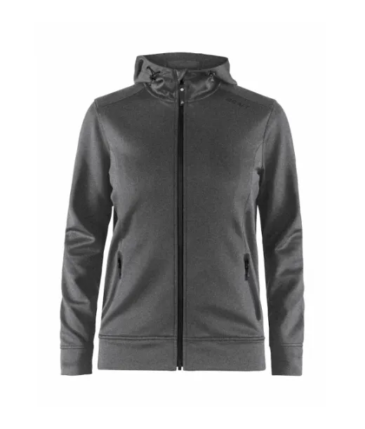 Craft Noble Full Zip Hood W Meleerattu Tummanharmaa