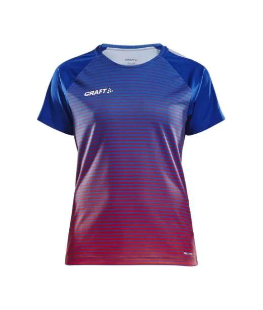Craft Pro Control Stripe Jersey W Club Cobolt / Bright Red