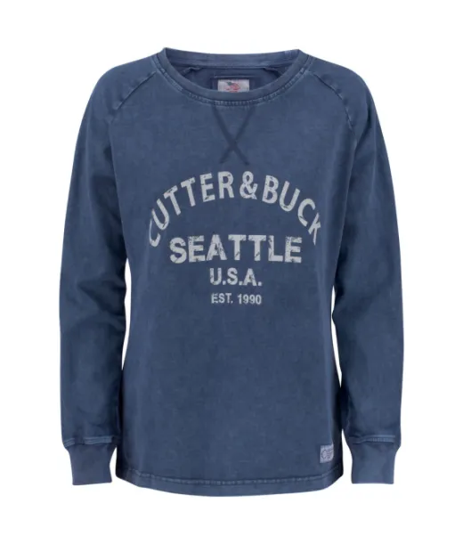 Cutter & Buck Thorp Denim Crew Ladies Denim Sininen