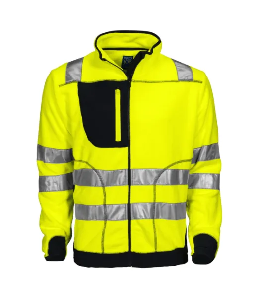 Projob 6303 Fleecetakki En Iso 20471 Luokka 3/2 Keltainen / Musta