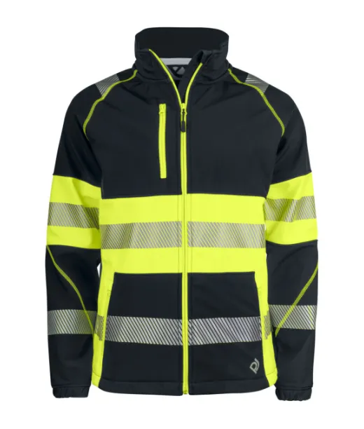 Projob 6443 Softshell-takki En Iso 20471 Luokka 1 Kelta / Musta