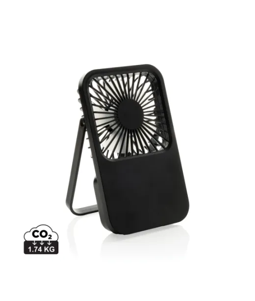 Aervina Rcs-kierätysmuovinen Ladattava Tuuletin Musta