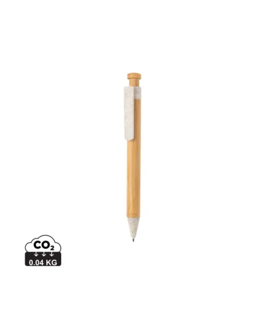 Bambukynä Vehnänolki-klipsillä Valkoinen