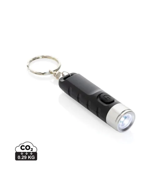 Globix Rcs Usb-ladattava Avaimenperä Taskulamppu Musta